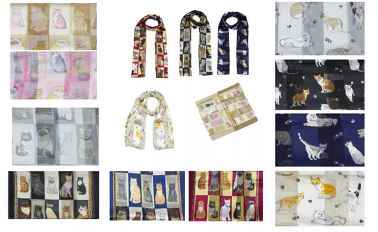 Cat printed scarves