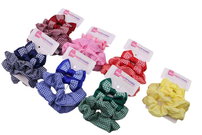 Bundle of Gingham Hairbows Hair Accessories for Girls – Bow Clips Gingham Print (Royal Blue)