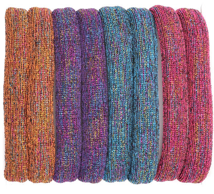 set of 8 glitter large jersey elastic