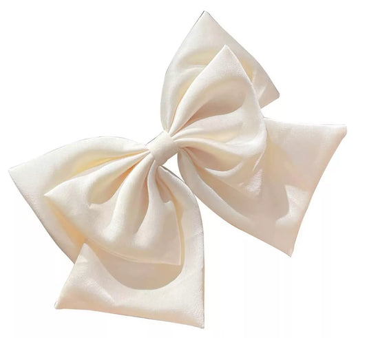 Silk satin plain Bow hair barrette