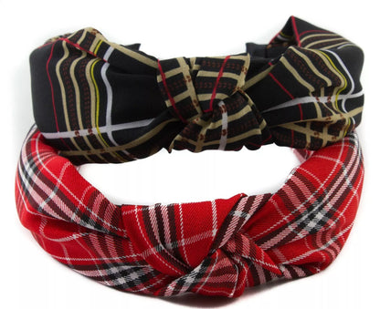Classic tartan knotted headband