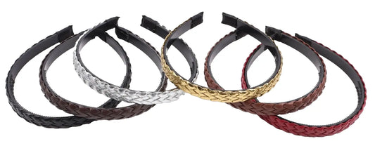Twist braided faux leather headband