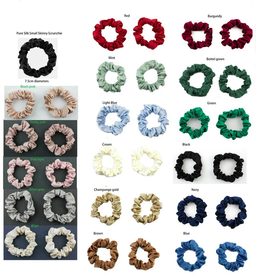 2pcs pure silk small scrunchies