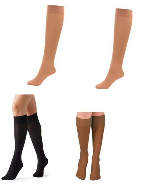 3 pair soft Opaque Knee High Socks