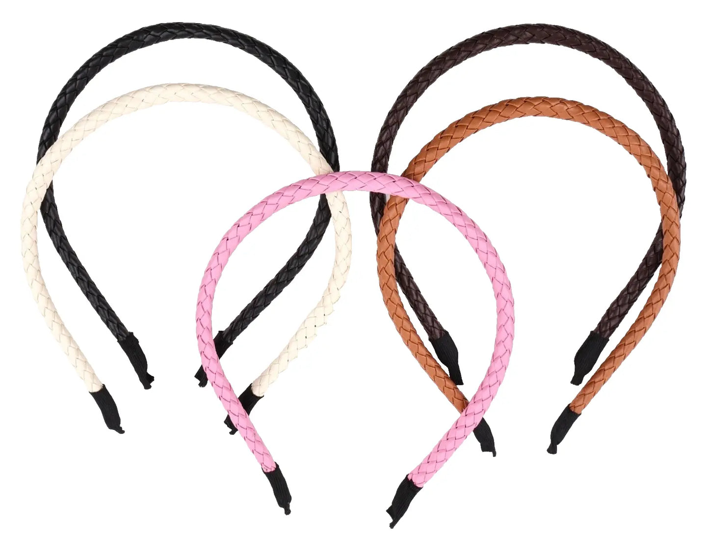 Braided  PU faux leather headband
