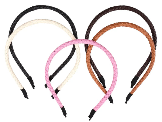 Braided  PU faux leather headband