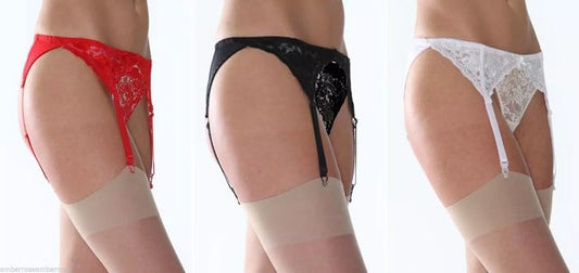 Soft and elegant narrow suspender belt