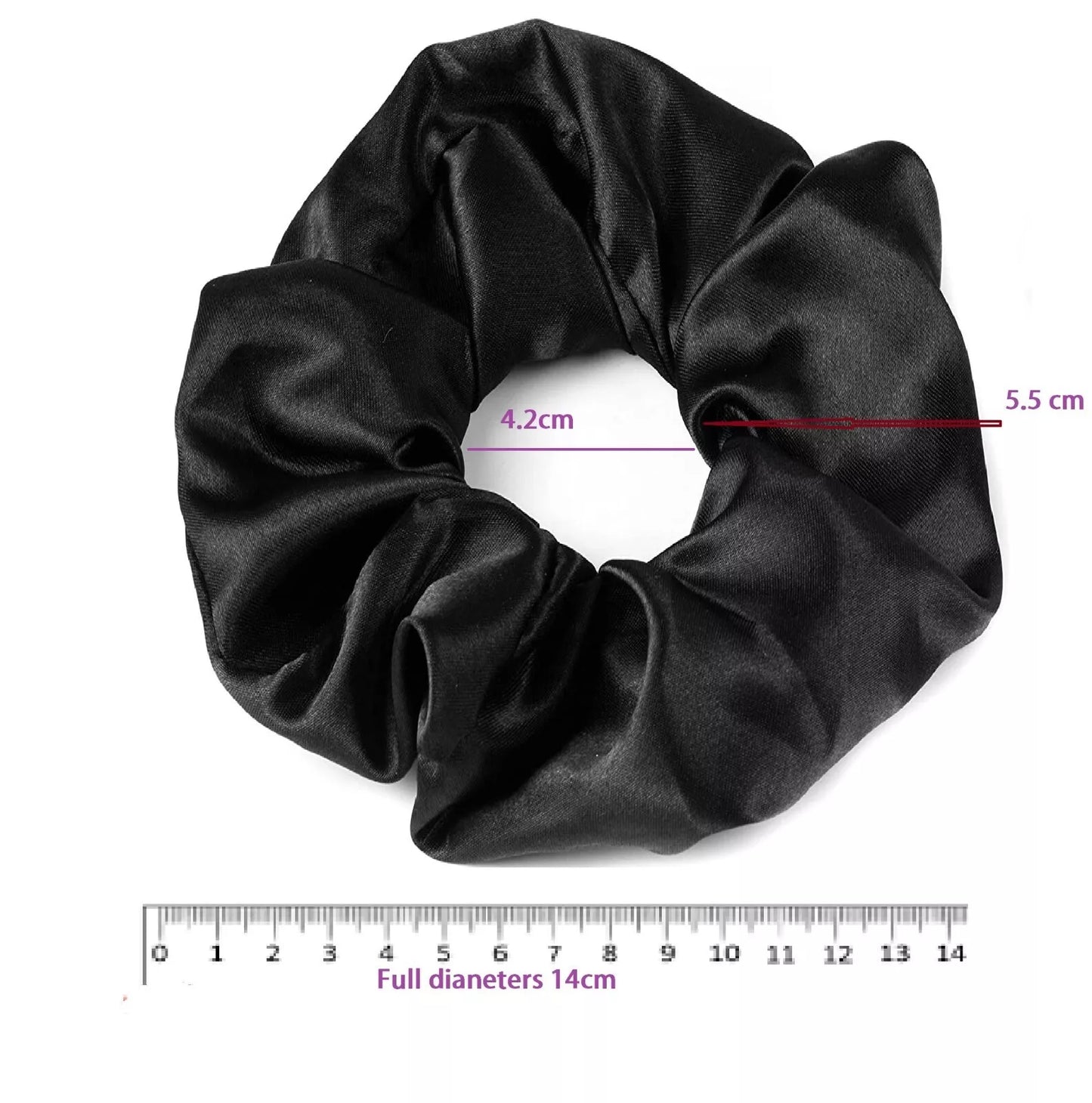 Large Luxurious Smooth Soft Silky Satin Plain Scrunchie
