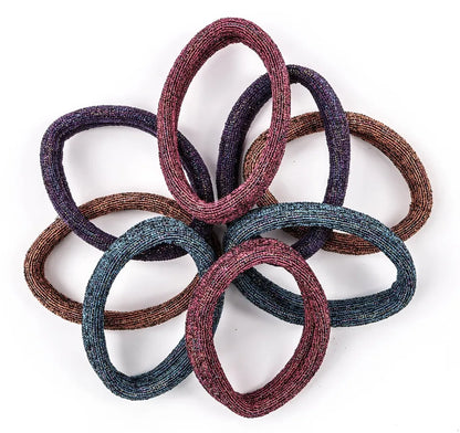 set of 8 glitter large jersey elastic