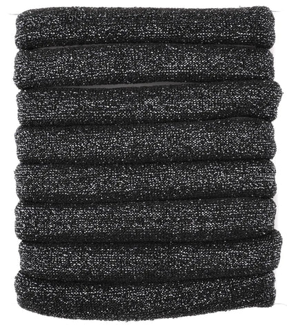 set of 8 glitter large jersey elastic