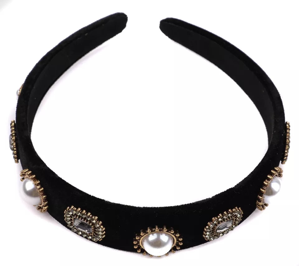 Pearl and crystal headband