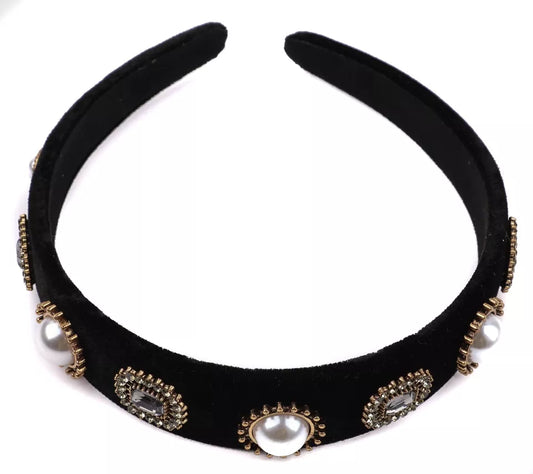 Pearl and crystal headband