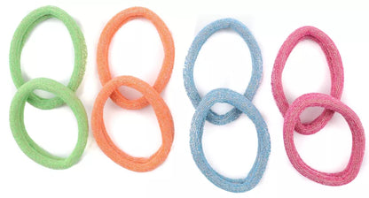 set of 8 glitter large jersey elastic