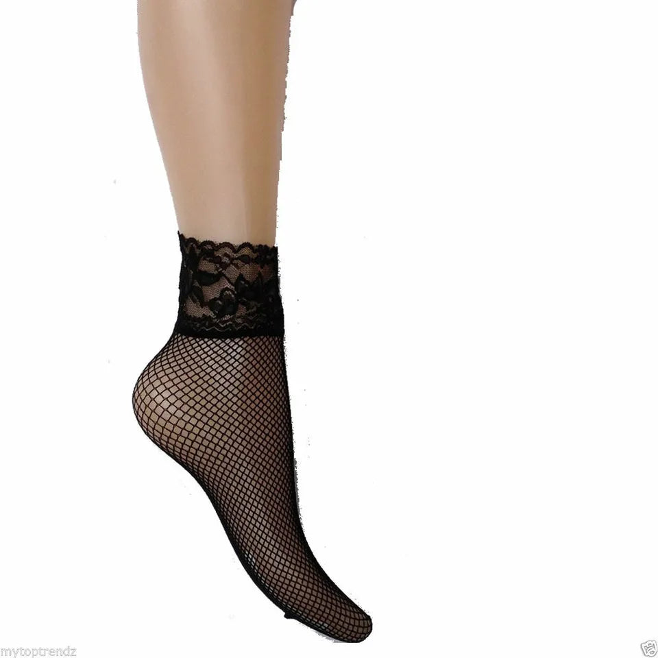 Fishnet ankle Socks Lace top
