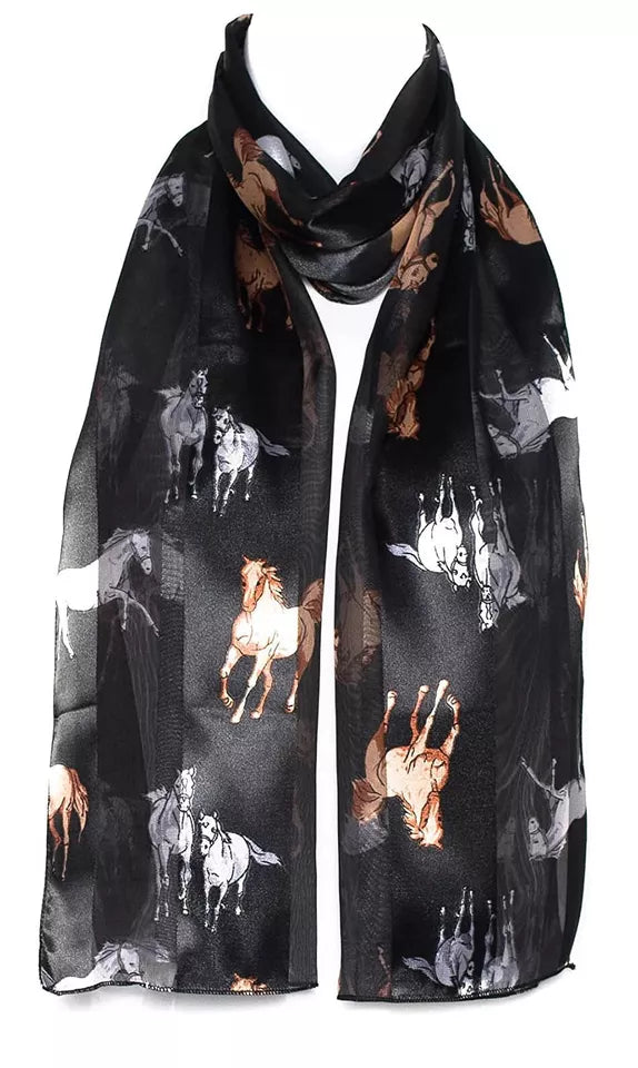 Horse print soft silky scarf