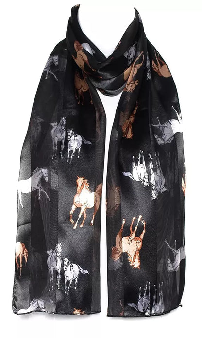 Horse print soft silky scarf