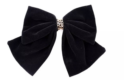 Large Velvet bowknot gold chain bow