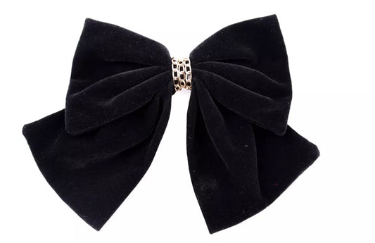 Large Velvet bowknot gold chain bow