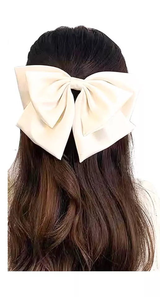 Silk satin plain Bow hair barrette