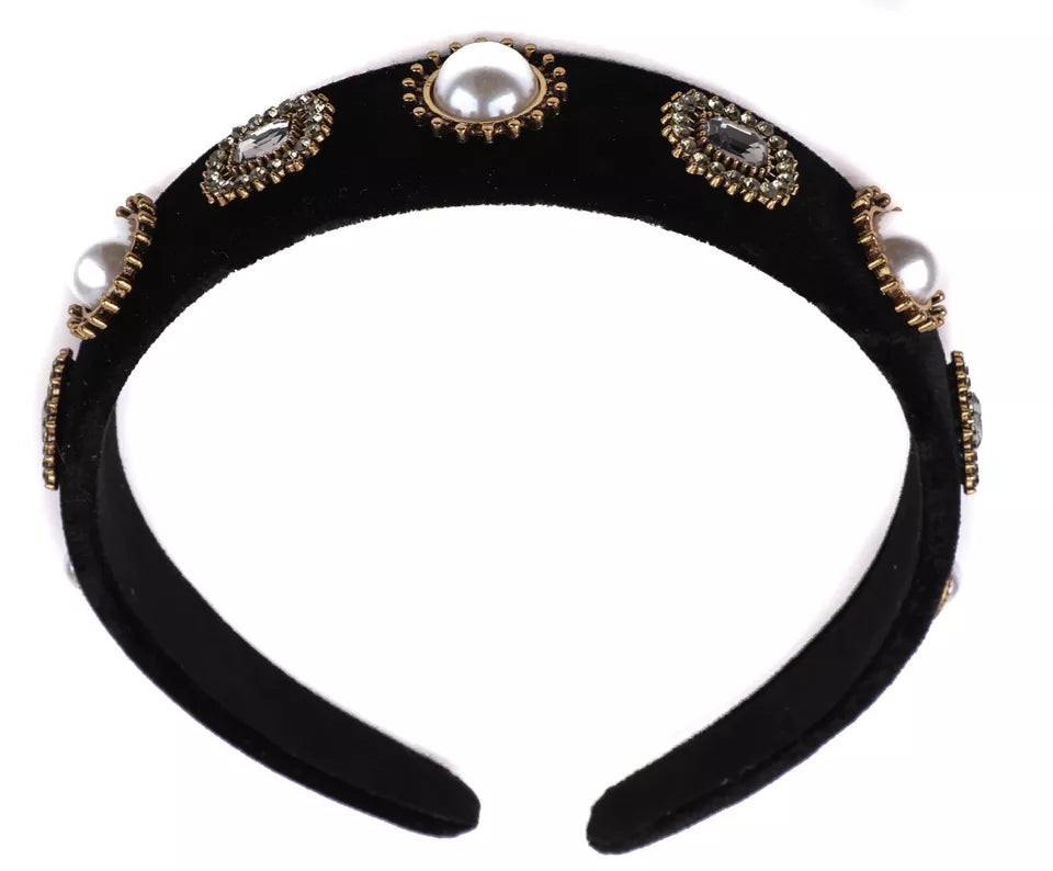 Pearl and crystal headband