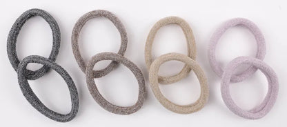 set of 8 glitter large jersey elastic