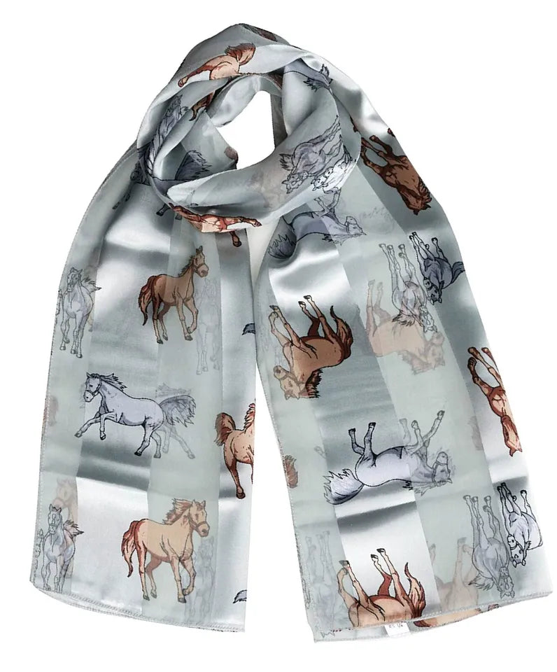 Horse print soft silky scarf