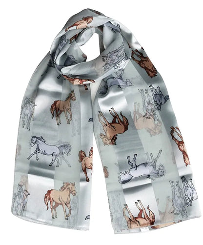 Horse print soft silky scarf