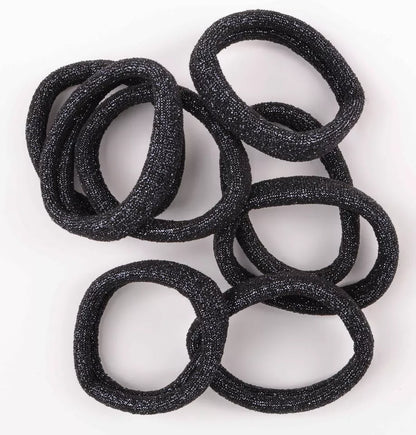 set of 8 glitter large jersey elastic
