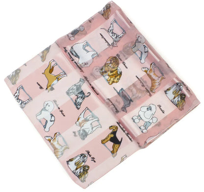 dog print striped scarf