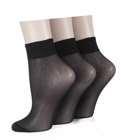 3 Pair soft sheer anklet socks