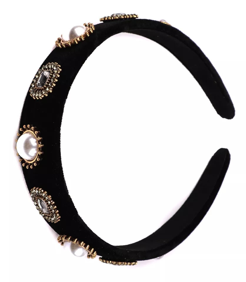 Pearl and crystal headband