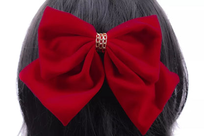 Large Velvet bowknot gold chain bow