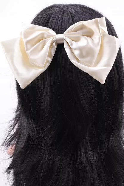 Silk satin plain Bow hair barrette