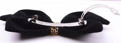 Large Velvet bowknot gold chain bow