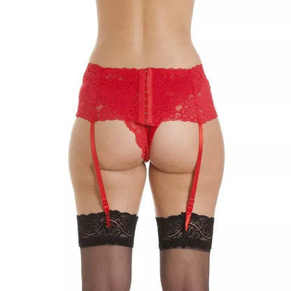 Soft and elegant wide lace suspender belt