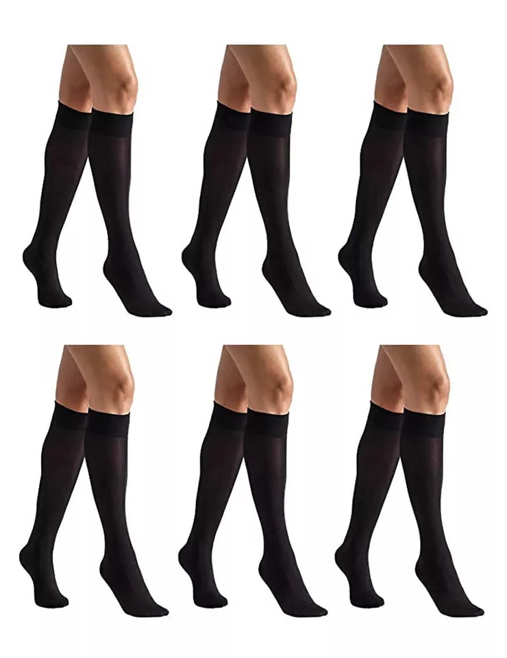 3 pair soft Opaque Knee High Socks