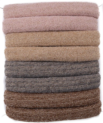 set of 8 glitter large jersey elastic
