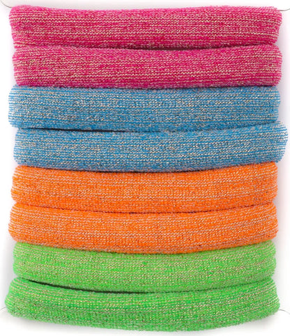 set of 8 glitter large jersey elastic