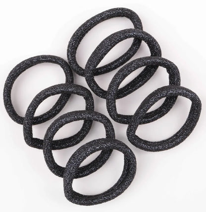 set of 8 glitter large jersey elastic