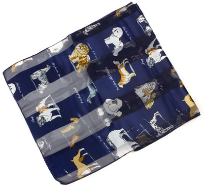 dog print striped scarf