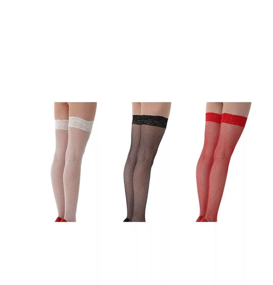 Fishnet holdups Silicon Lace Top Stocking