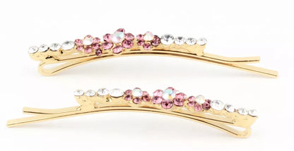 Slides with a dazzling diamante, hairpin clips, grips, and a crystal