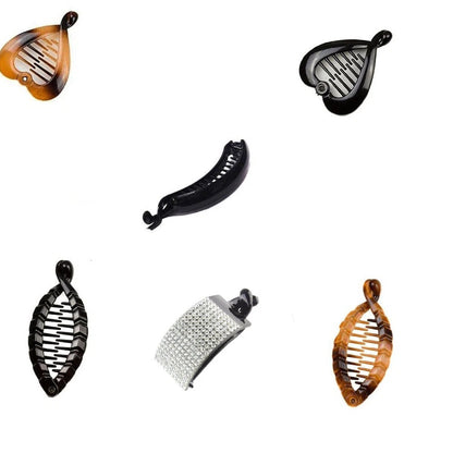Mini Banana Hair Clip Small Ponytail Holder Ring Comb Plastic Hair Clip for Women