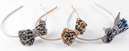 Skinny Alice Hair Band with Leopard Print Bow – Stylish Thin Headband