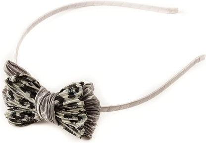 Skinny Alice Hair Band with Leopard Print Bow – Stylish Thin Headband