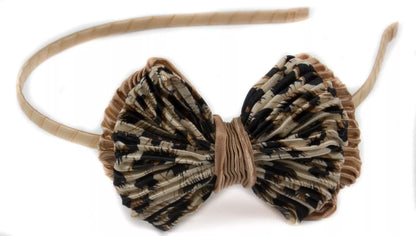Skinny Alice Hair Band with Leopard Print Bow – Stylish Thin Headband
