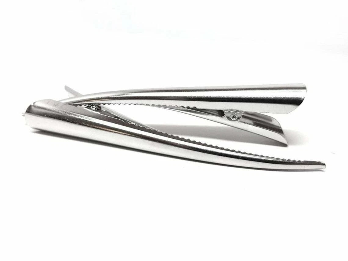 Large Metal Beak Hair Clip Concorde Pelican Clip with Crystals Glitter for Women Hair Styling