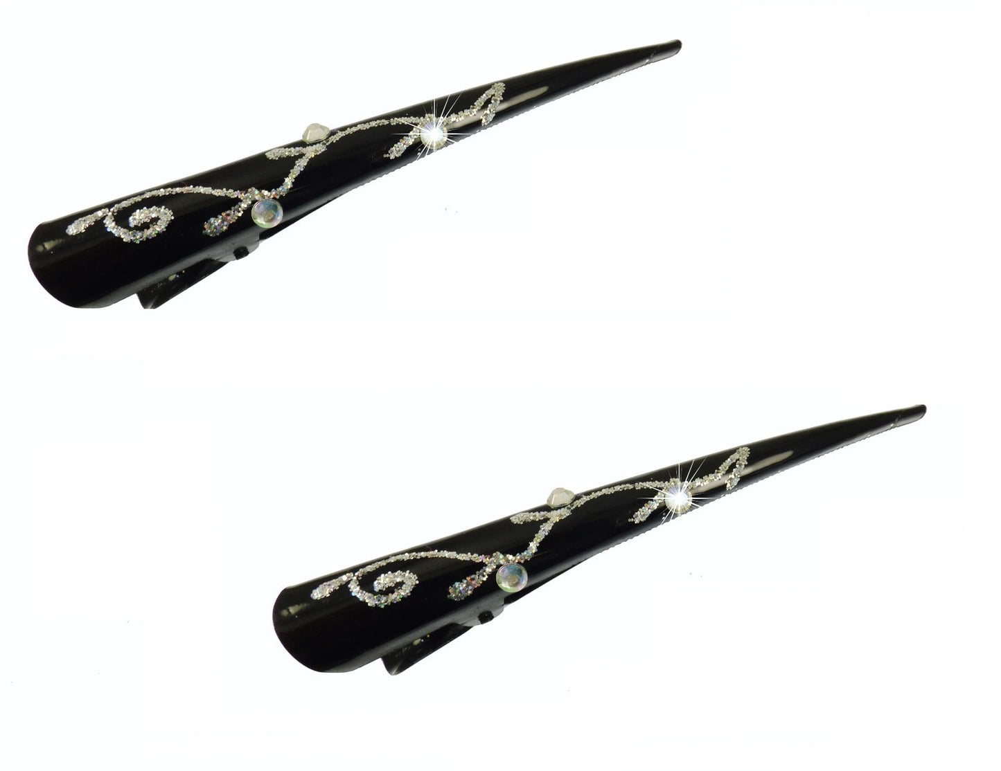 Large Metal Beak Hair Clip Concorde Pelican Clip with Crystals Glitter for Women Hair Styling