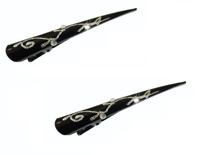 Large Metal Beak Hair Clip Concorde Pelican Clip with Crystals Glitter for Women Hair Styling
